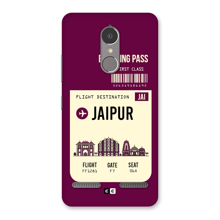 Jaipur Boarding Pass Back Case for Lenovo K6