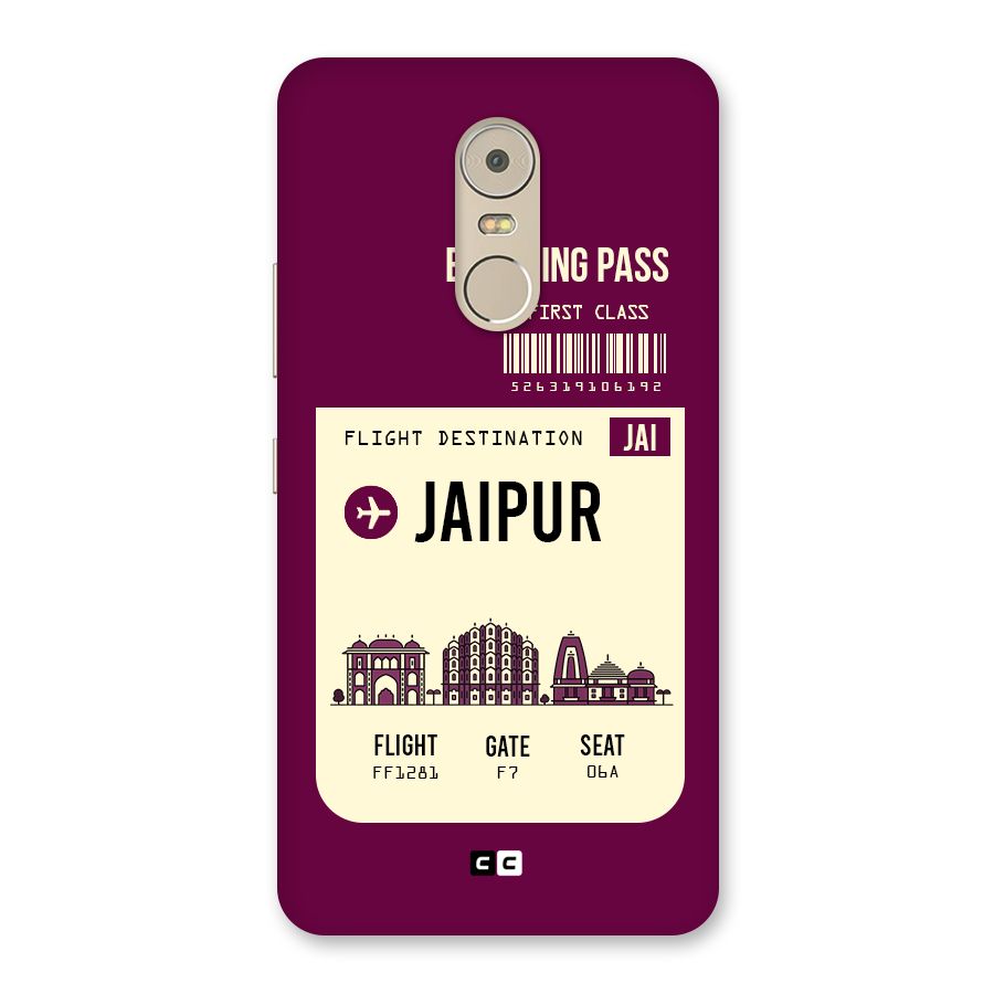 Jaipur Boarding Pass Back Case for Lenovo K6 Note