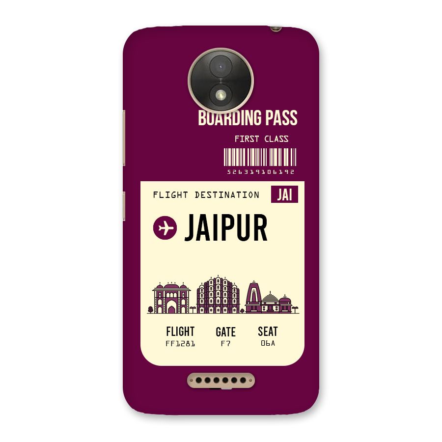 Jaipur Boarding Pass Back Case for Moto C Plus