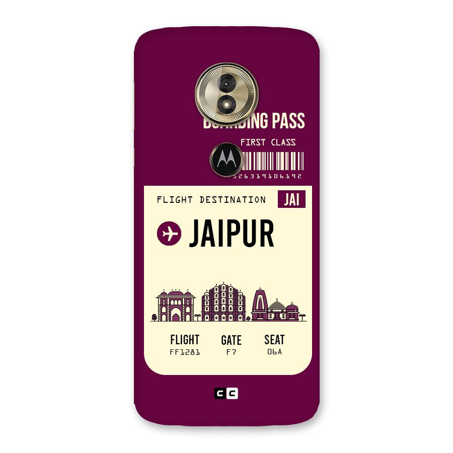 Jaipur Boarding Pass Back Case for Moto G6 Play