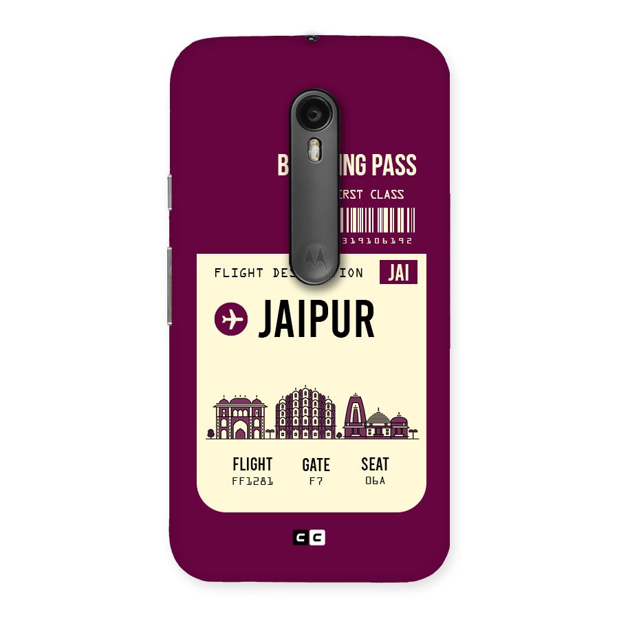 Jaipur Boarding Pass Back Case for Moto G Turbo