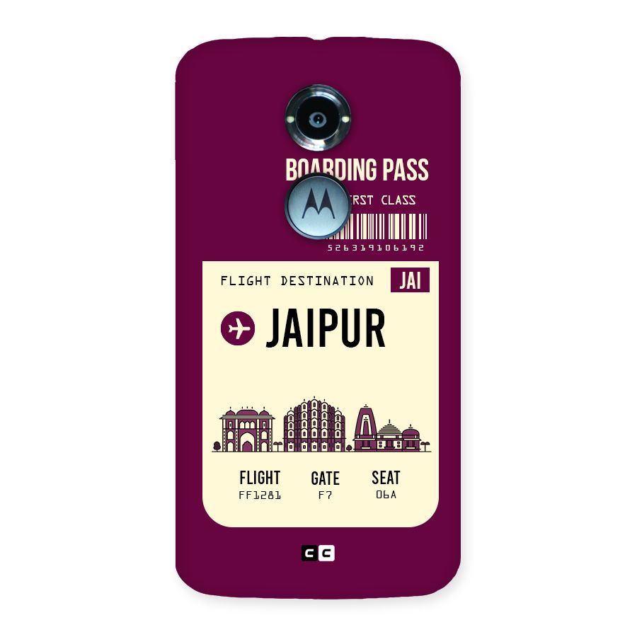 Jaipur Boarding Pass Back Case for Moto X 2nd Gen