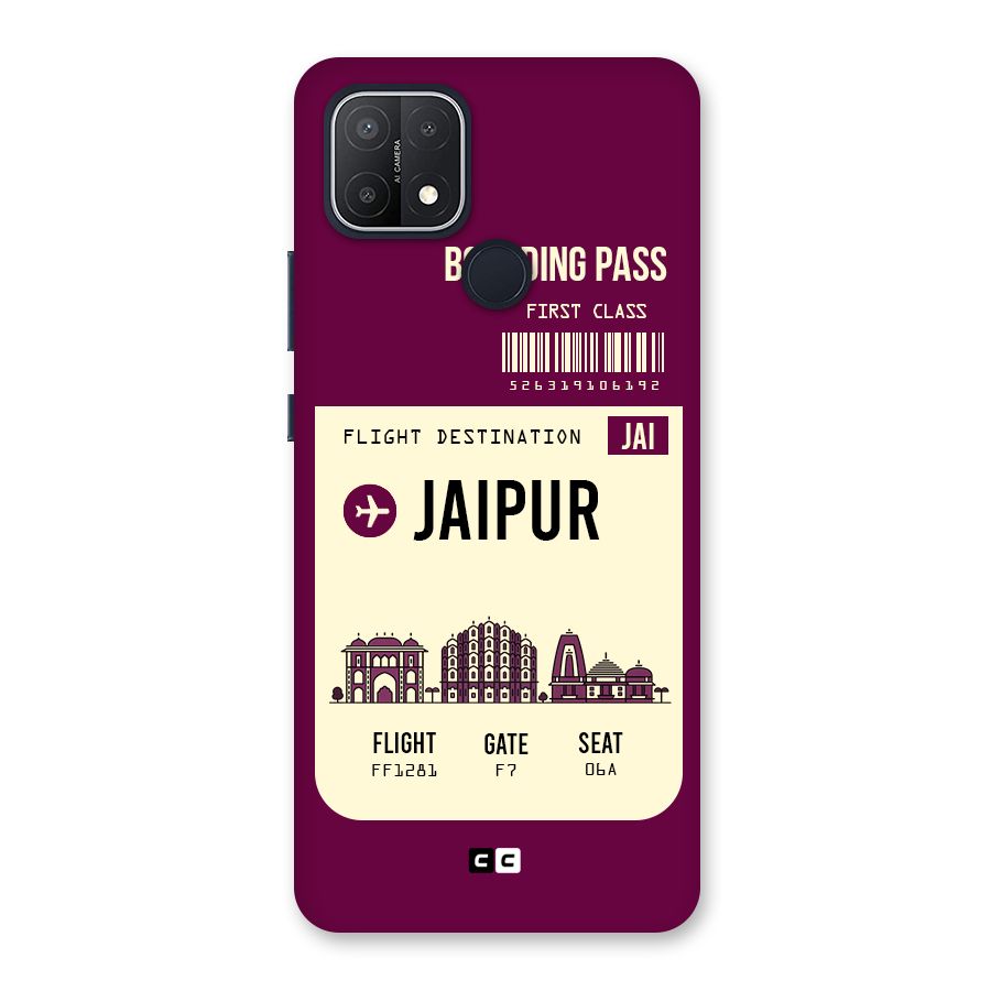 Jaipur Boarding Pass Back Case for Oppo A15s