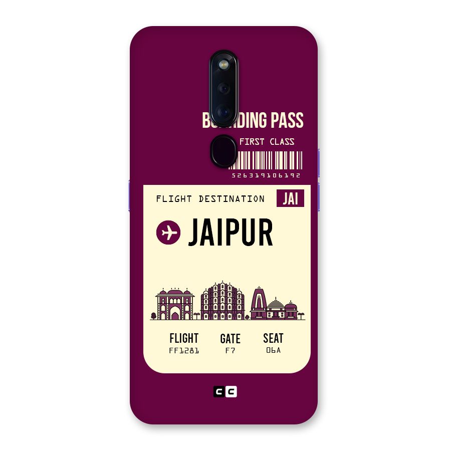 Jaipur Boarding Pass Back Case for Oppo F11 Pro