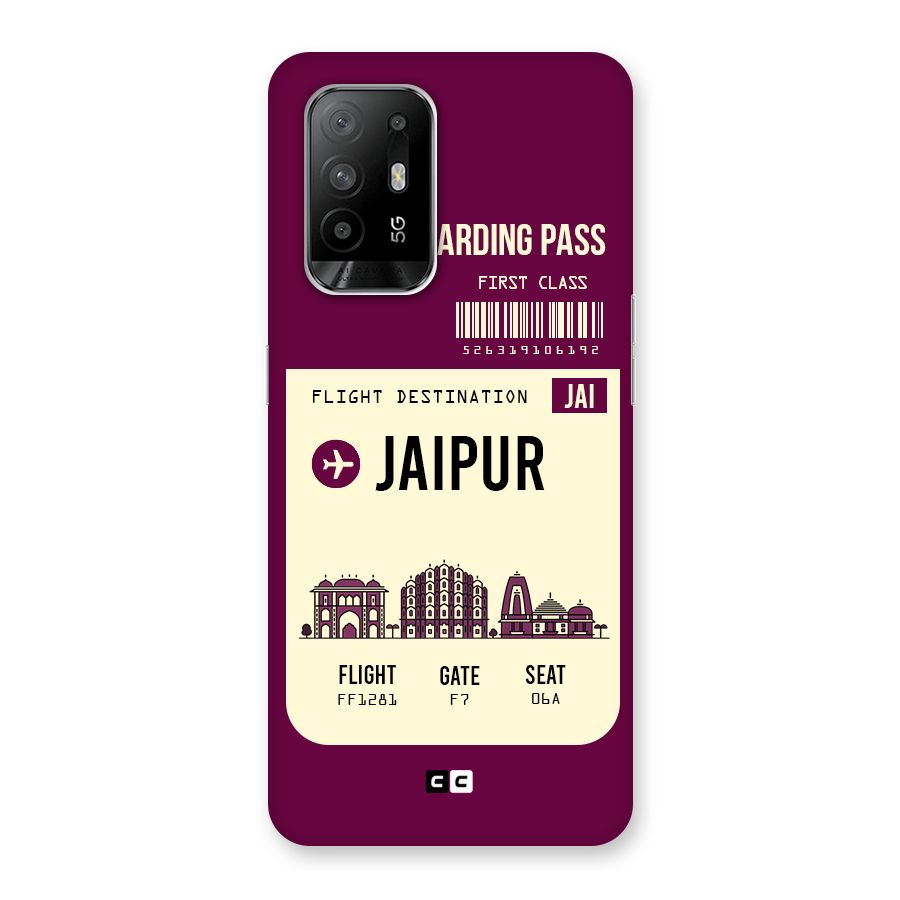 Jaipur Boarding Pass Back Case for Oppo F19 Pro Plus 5G