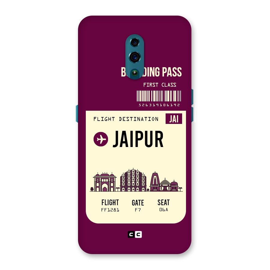 Jaipur Boarding Pass Back Case for Oppo Reno