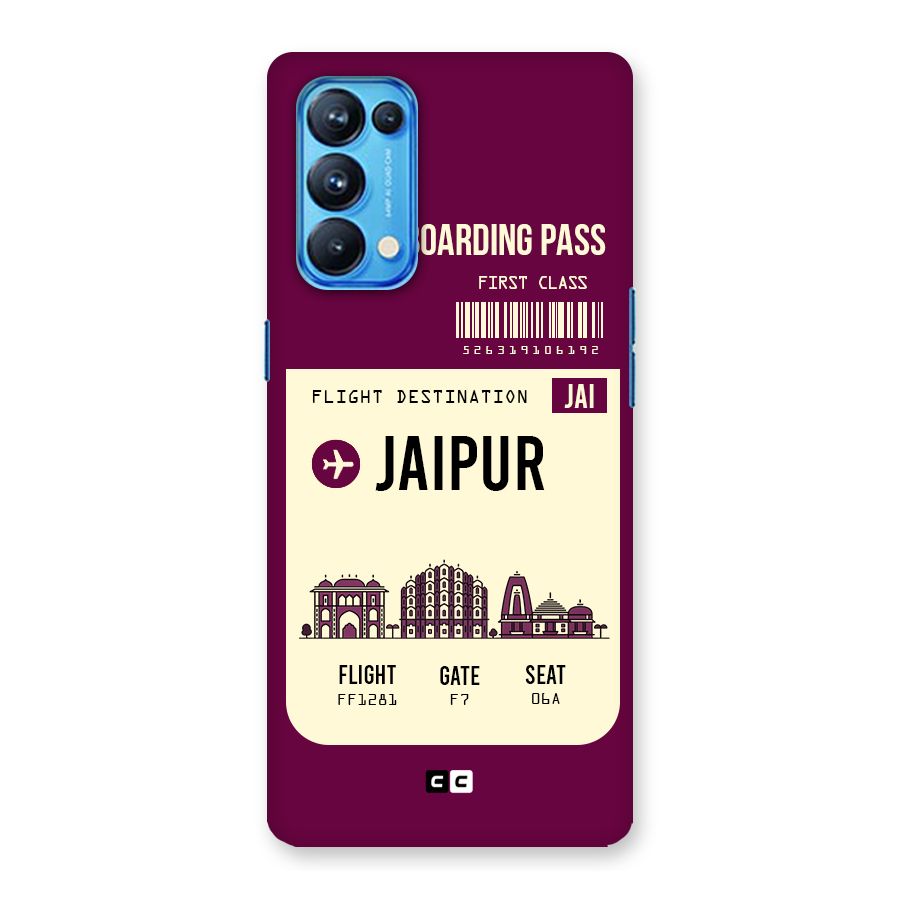 Jaipur Boarding Pass Back Case for Oppo Reno5 Pro 5G