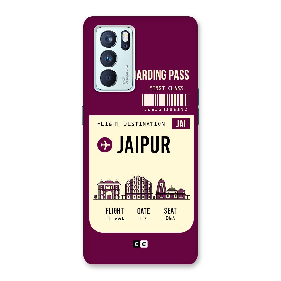 Jaipur Boarding Pass Back Case for Oppo Reno6 Pro 5G