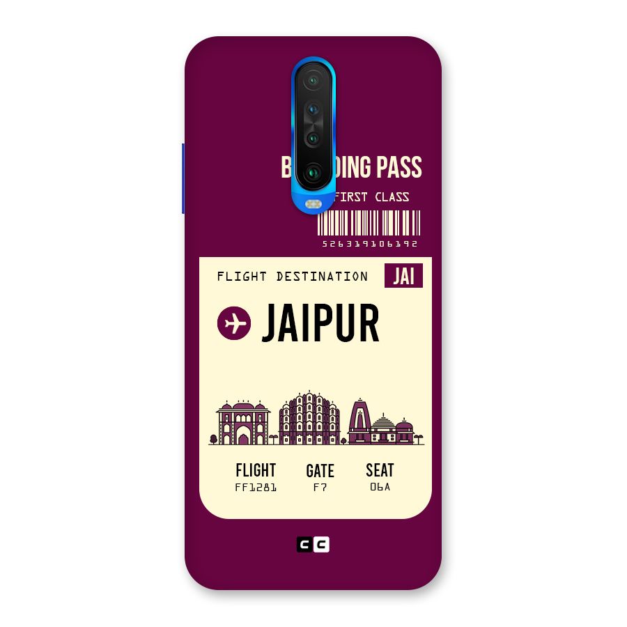 Jaipur Boarding Pass Back Case for Poco X2