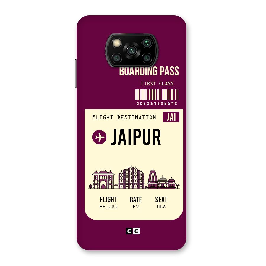 Jaipur Boarding Pass Back Case for Poco X3