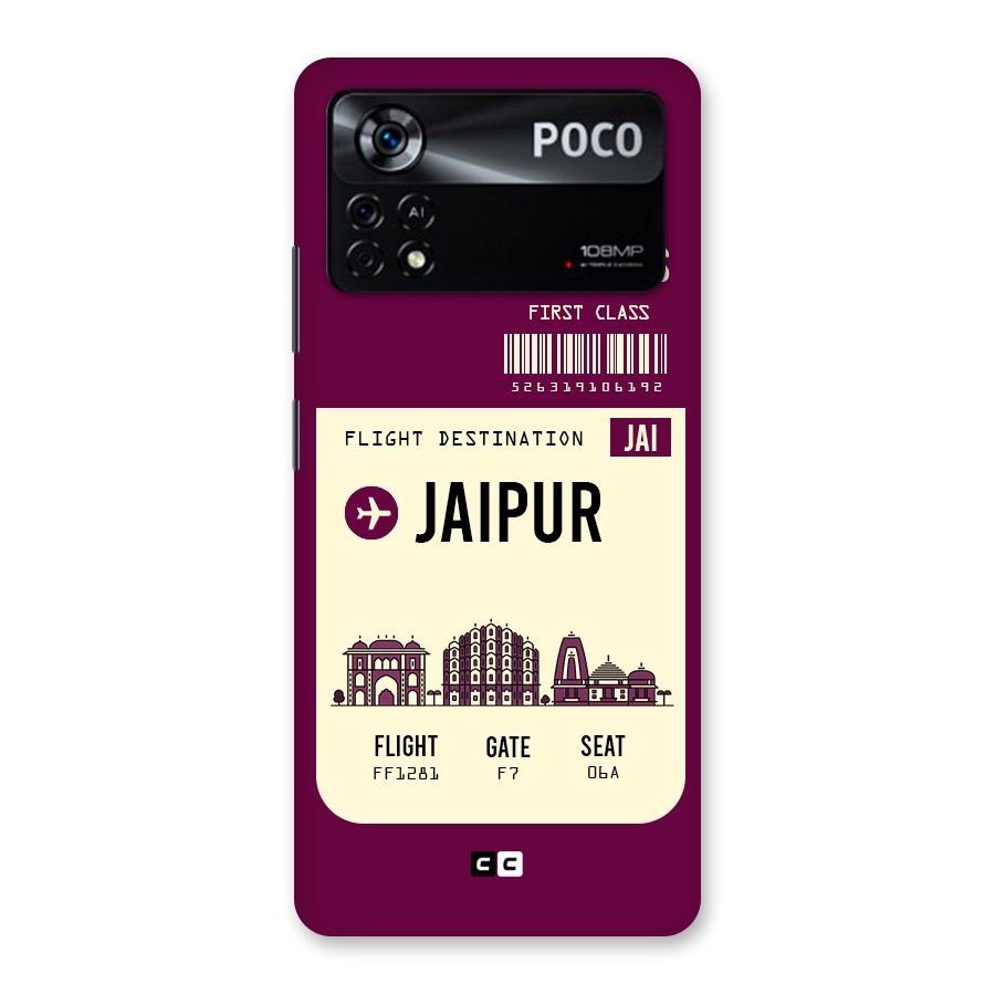 Jaipur Boarding Pass Back Case for Poco X4 Pro 5G