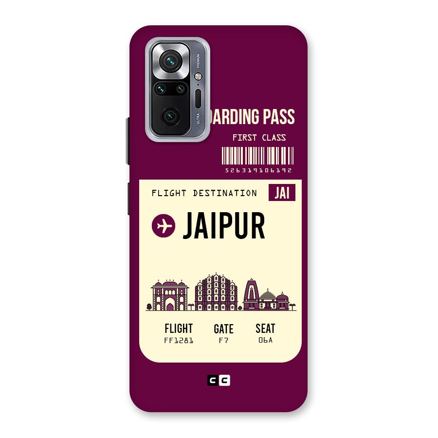 Jaipur Boarding Pass Back Case for Redmi Note 10 Pro Max