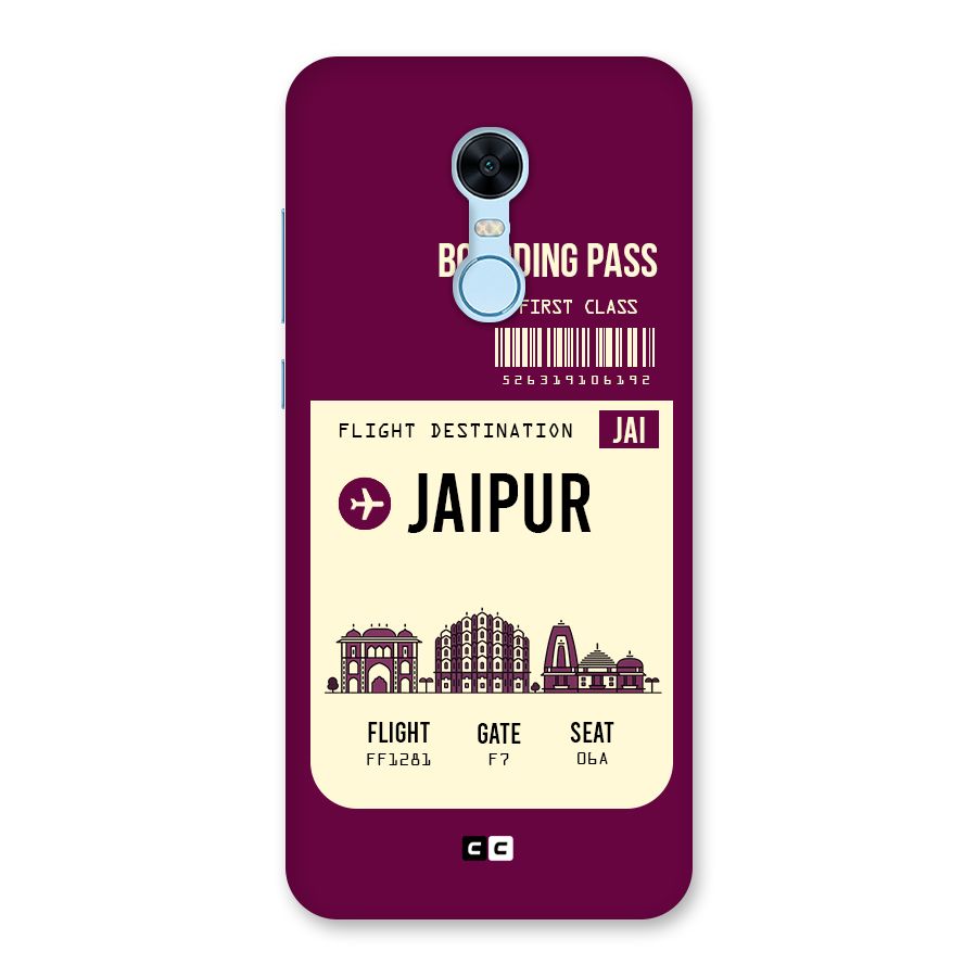 Jaipur Boarding Pass Back Case for Redmi Note 5