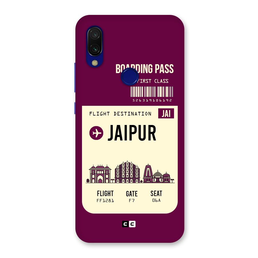 Jaipur Boarding Pass Back Case for Redmi Y3