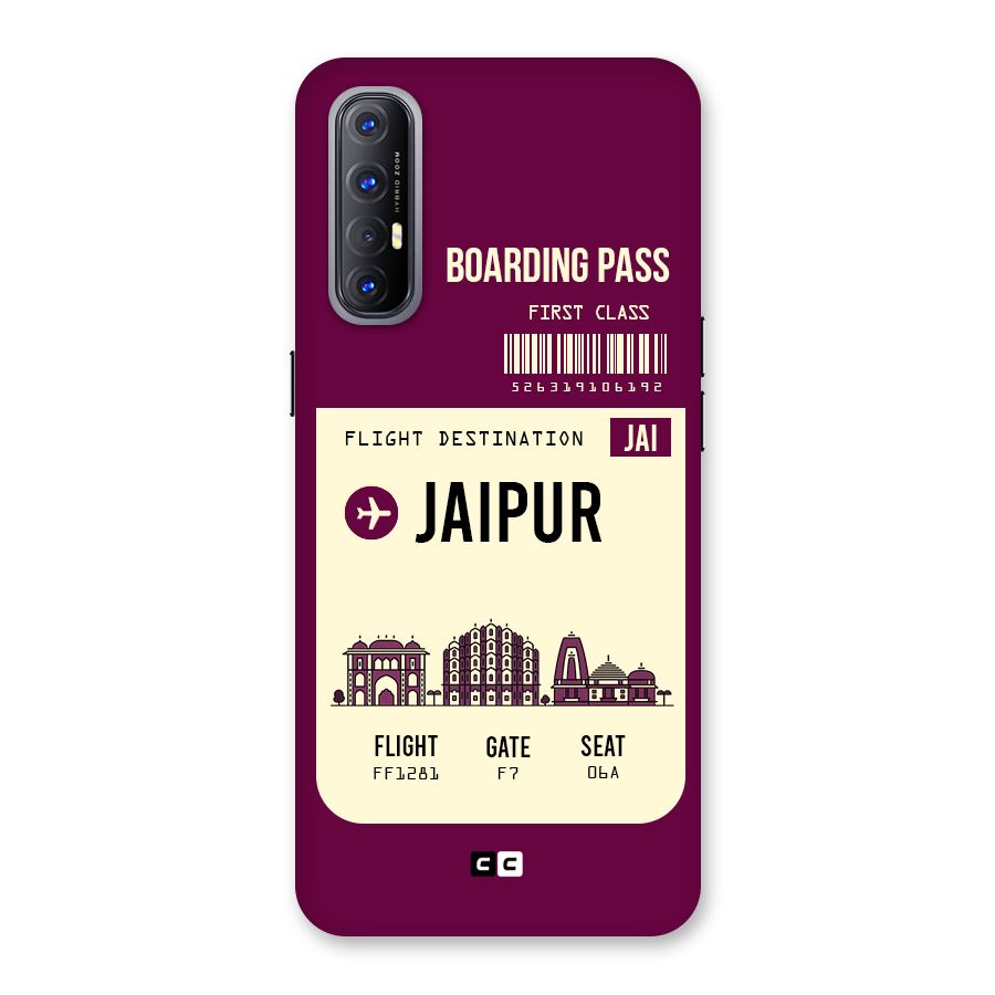 Jaipur Boarding Pass Back Case for Reno3 Pro