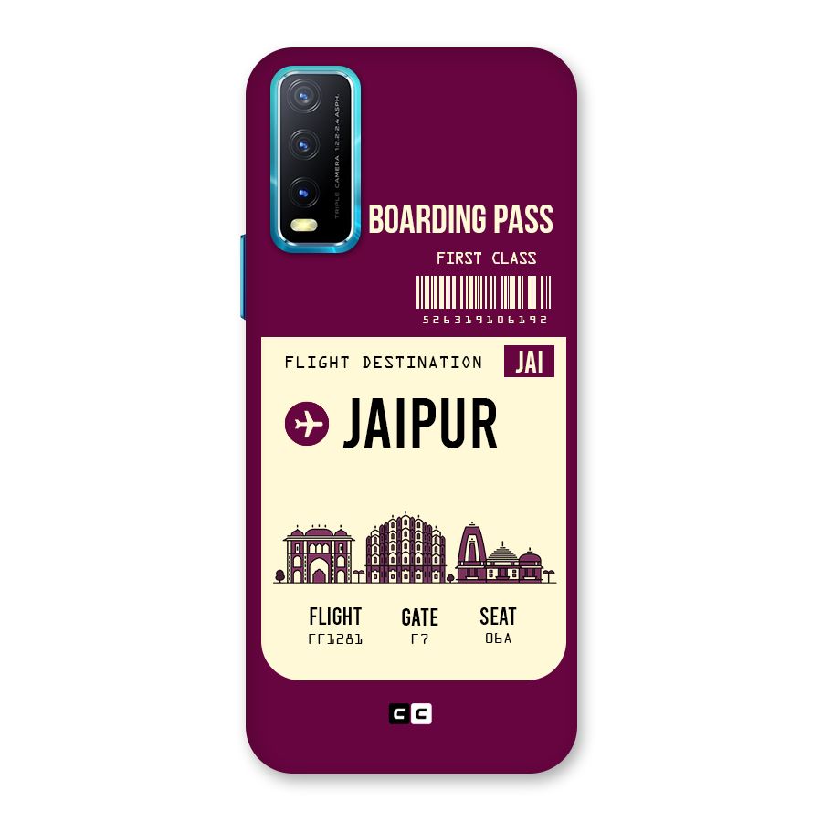 Jaipur Boarding Pass Back Case for Vivo Y20