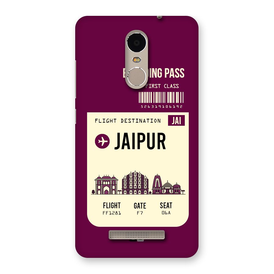 Jaipur Boarding Pass Back Case for Xiaomi Redmi Note 3