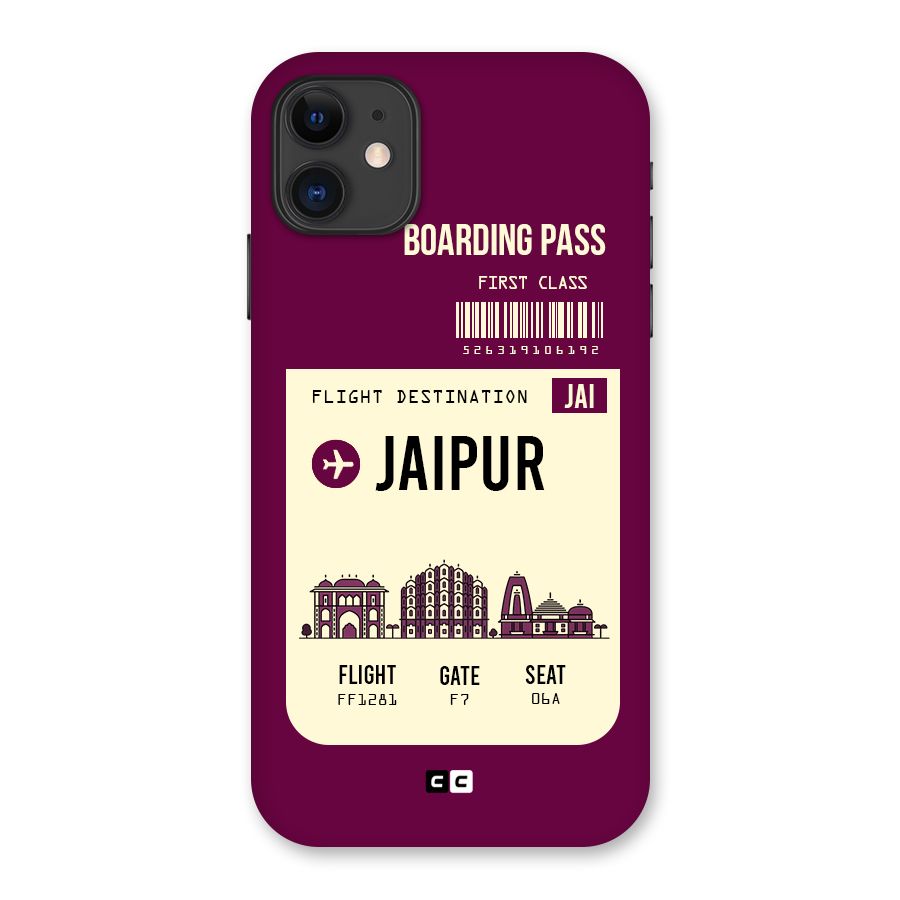 Jaipur Boarding Pass Back Case for iPhone 11