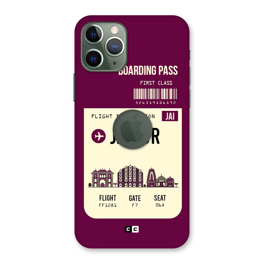 Jaipur Boarding Pass Back Case for iPhone 11 Pro Logo  Cut