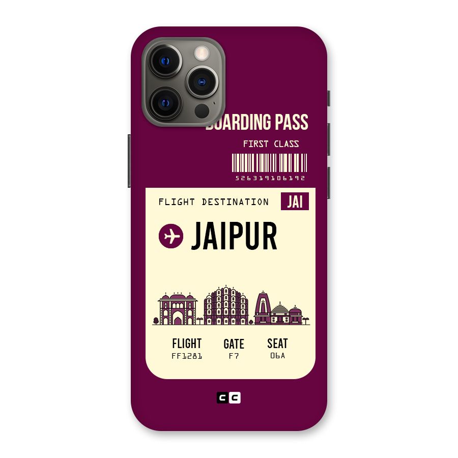 Jaipur Boarding Pass Back Case for iPhone 12 Pro Max