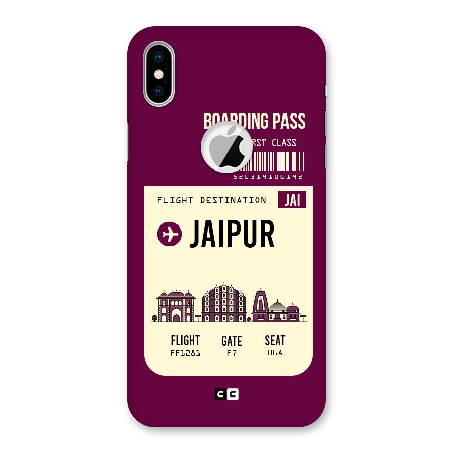 Jaipur Boarding Pass Back Case for iPhone X Logo Cut
