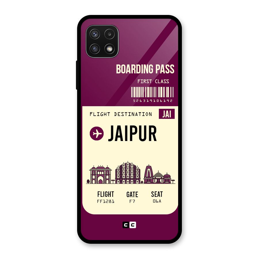 Jaipur Boarding Pass Glass Back Case for Galaxy A22 5G