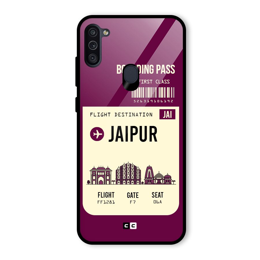 Jaipur Boarding Pass Glass Back Case for Galaxy M11
