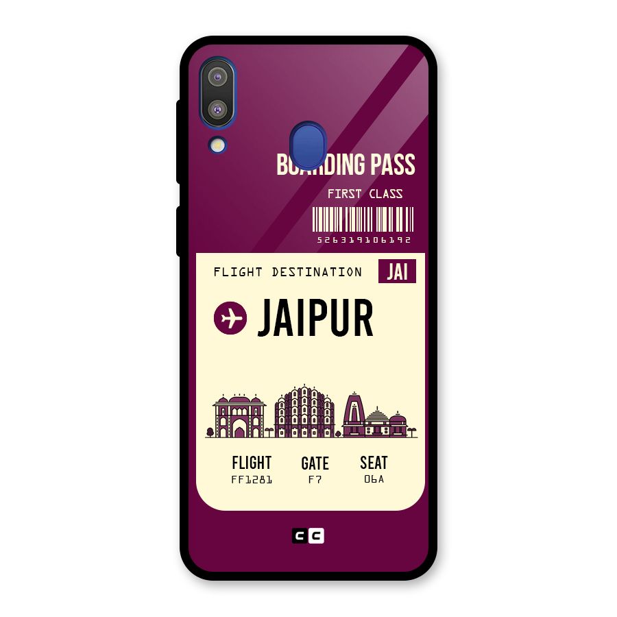 Jaipur Boarding Pass Glass Back Case for Galaxy M20