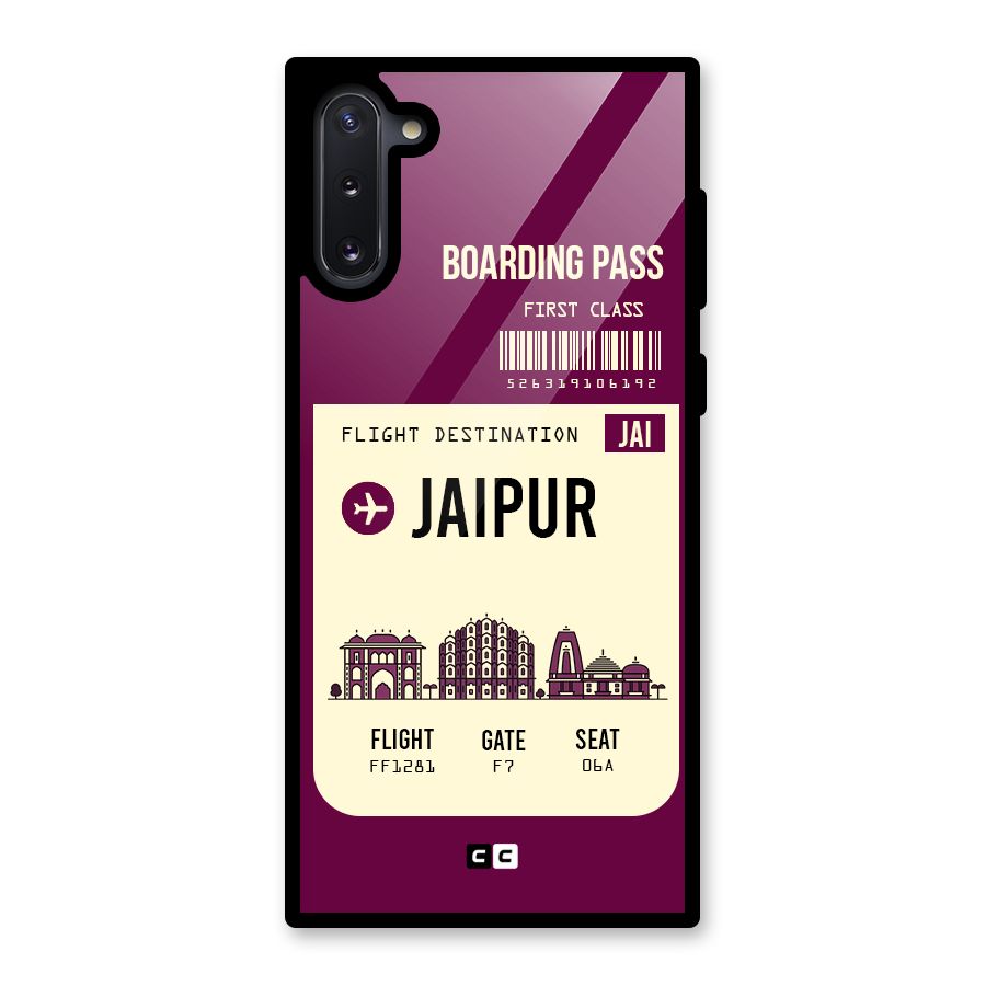 Jaipur Boarding Pass Glass Back Case for Galaxy Note 10