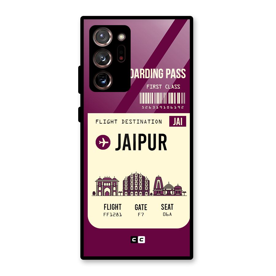 Jaipur Boarding Pass Glass Back Case for Galaxy Note 20 Ultra