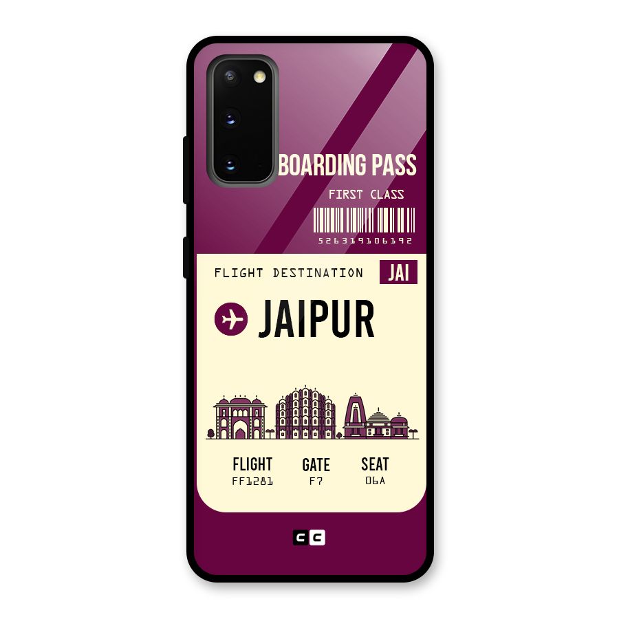 Jaipur Boarding Pass Glass Back Case for Galaxy S20