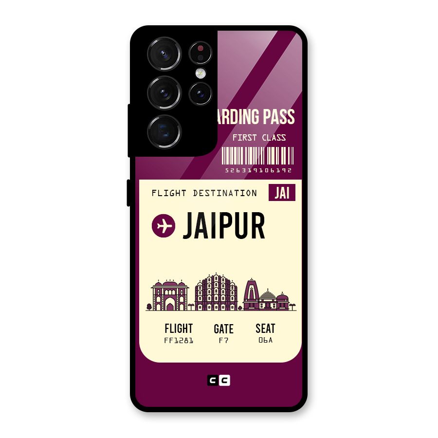 Jaipur Boarding Pass Glass Back Case for Galaxy S21 Ultra 5G
