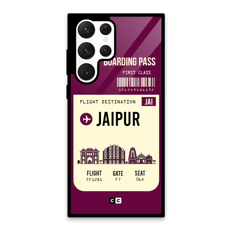 Jaipur Boarding Pass Glass Back Case for Galaxy S22 Ultra 5G