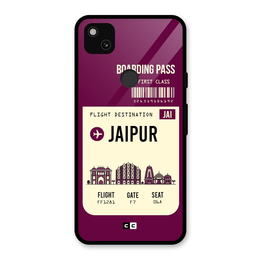Jaipur Boarding Pass Glass Back Case for Google Pixel 4a