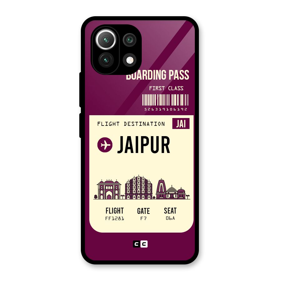 Jaipur Boarding Pass Glass Back Case for Mi 11 Lite