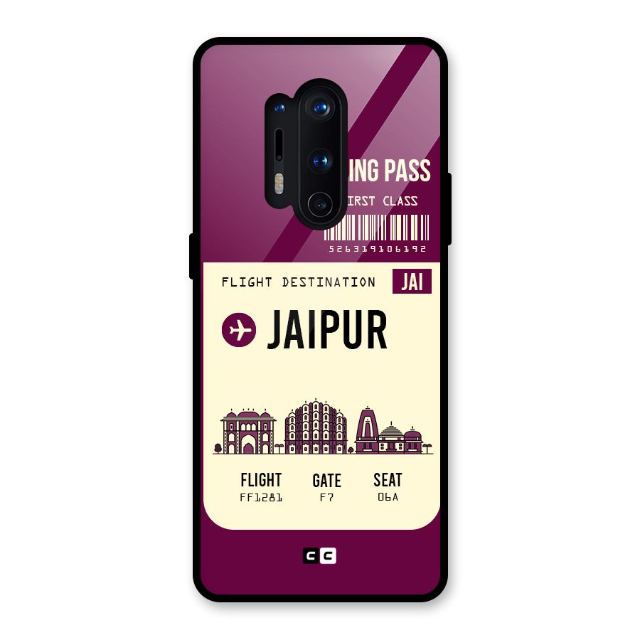 Jaipur Boarding Pass Glass Back Case for OnePlus 8 Pro
