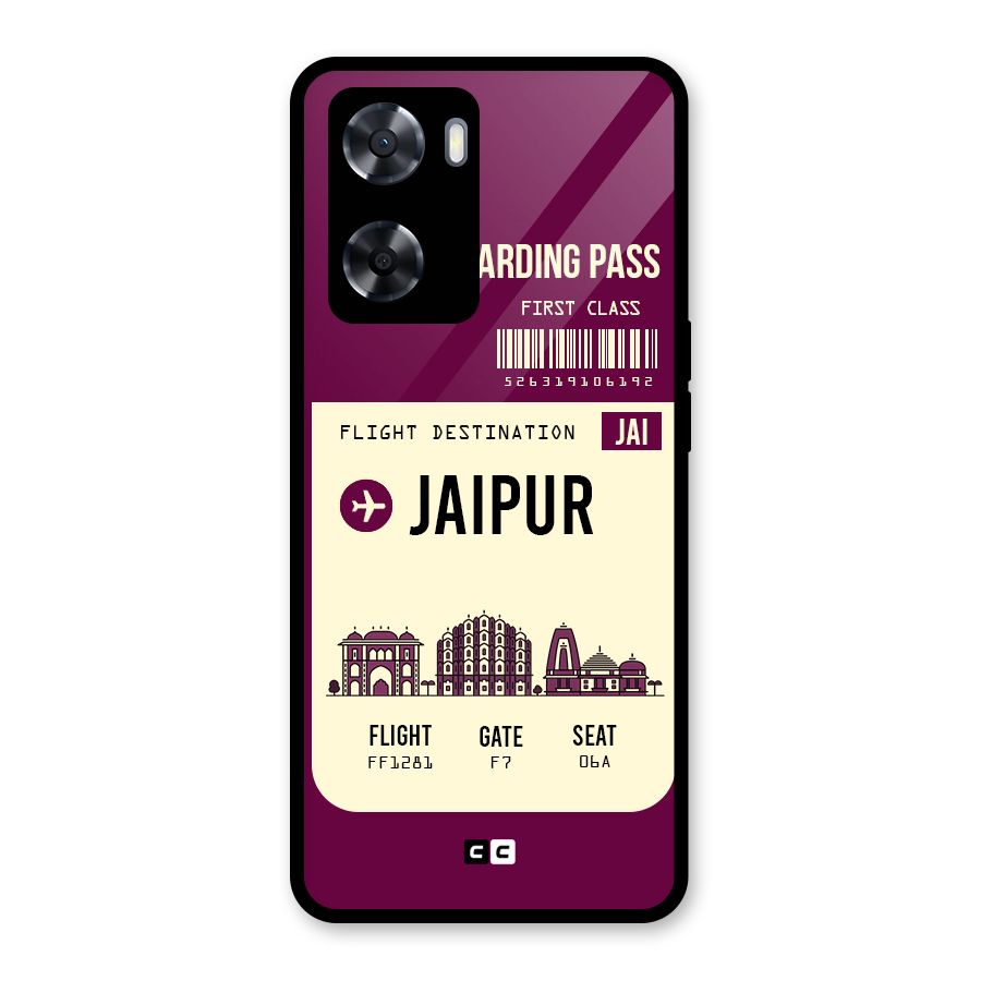Jaipur Boarding Pass Glass Back Case for Oppo A57 2022
