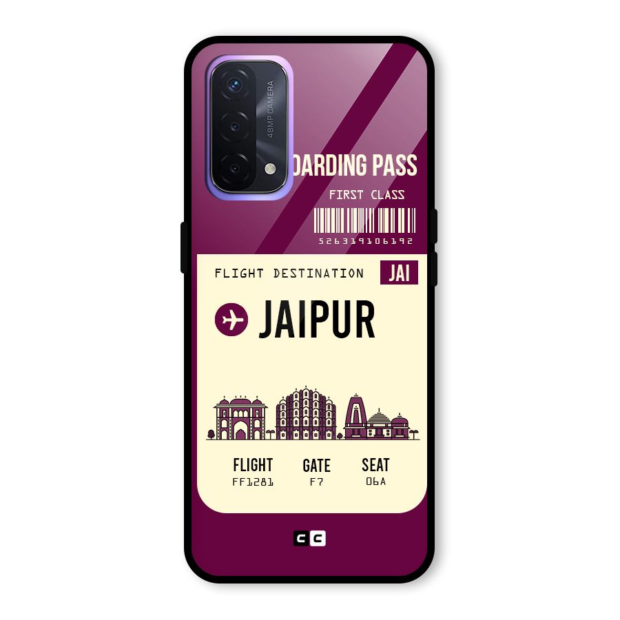 Jaipur Boarding Pass Glass Back Case for Oppo A74 5G
