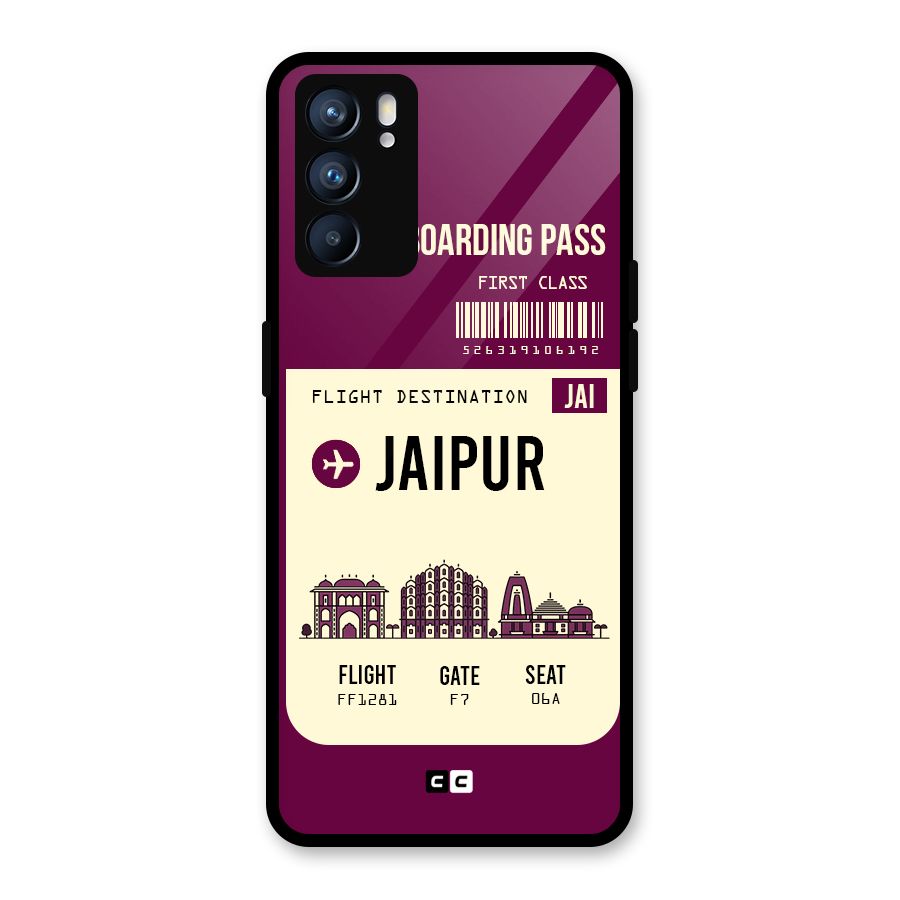 Jaipur Boarding Pass Glass Back Case for Oppo Reno6 5G