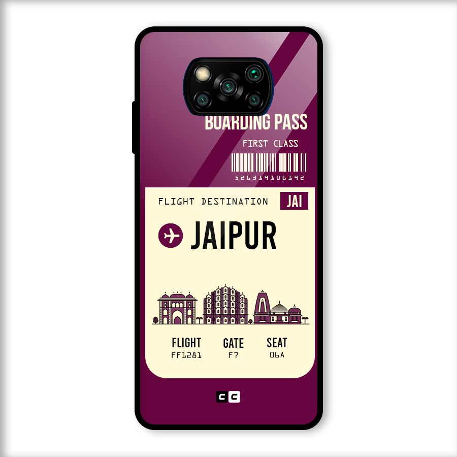 Jaipur Boarding Pass Glass Back Case for Poco X3