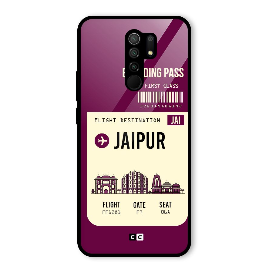 Jaipur Boarding Pass Glass Back Case for Redmi 9 Prime