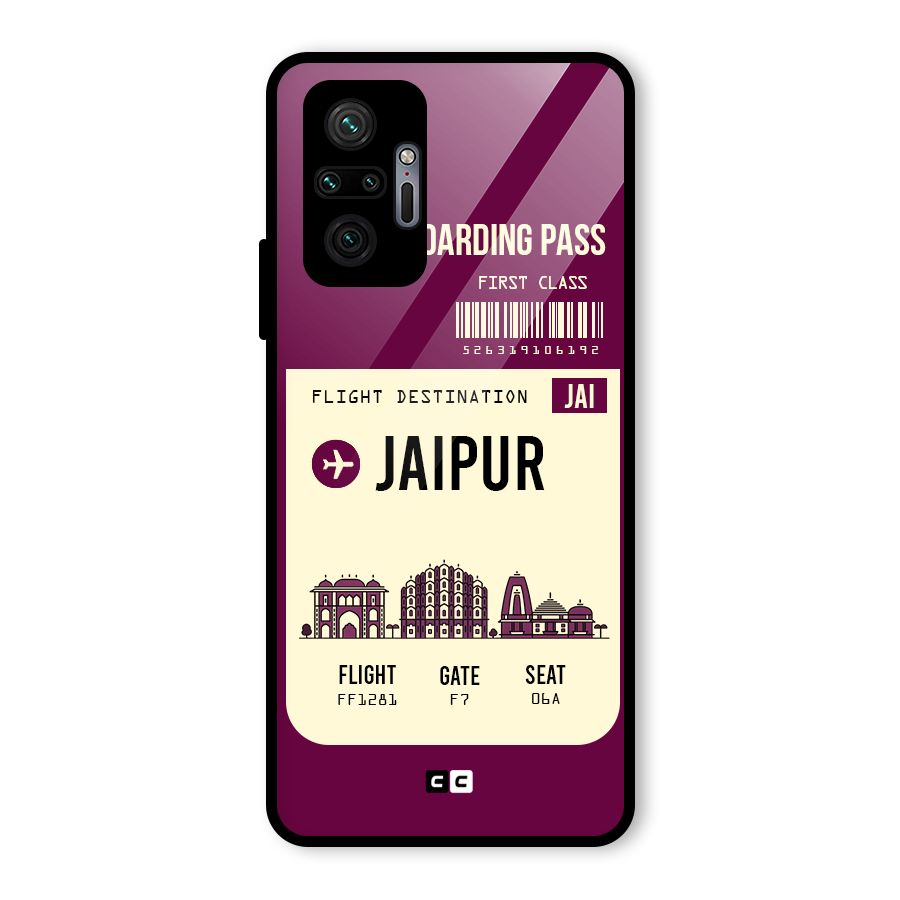 Jaipur Boarding Pass Glass Back Case for Redmi Note 10 Pro