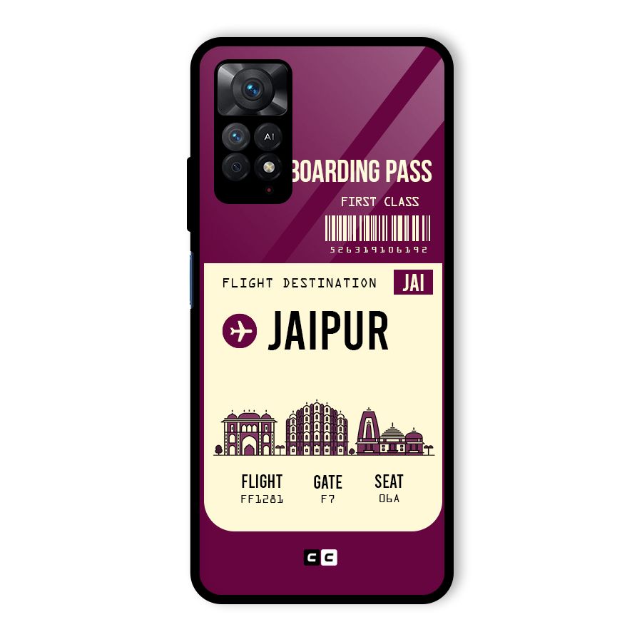 Jaipur Boarding Pass Glass Back Case for Redmi Note 11 Pro