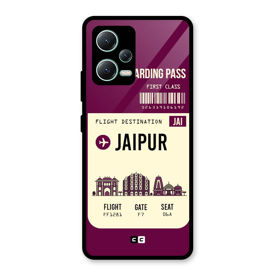 Jaipur Boarding Pass Glass Back Case for Redmi Note 12 5G