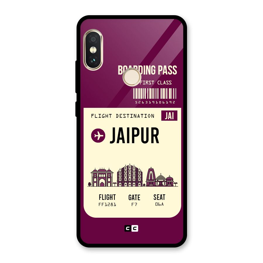 Jaipur Boarding Pass Glass Back Case for Redmi Note 5 Pro