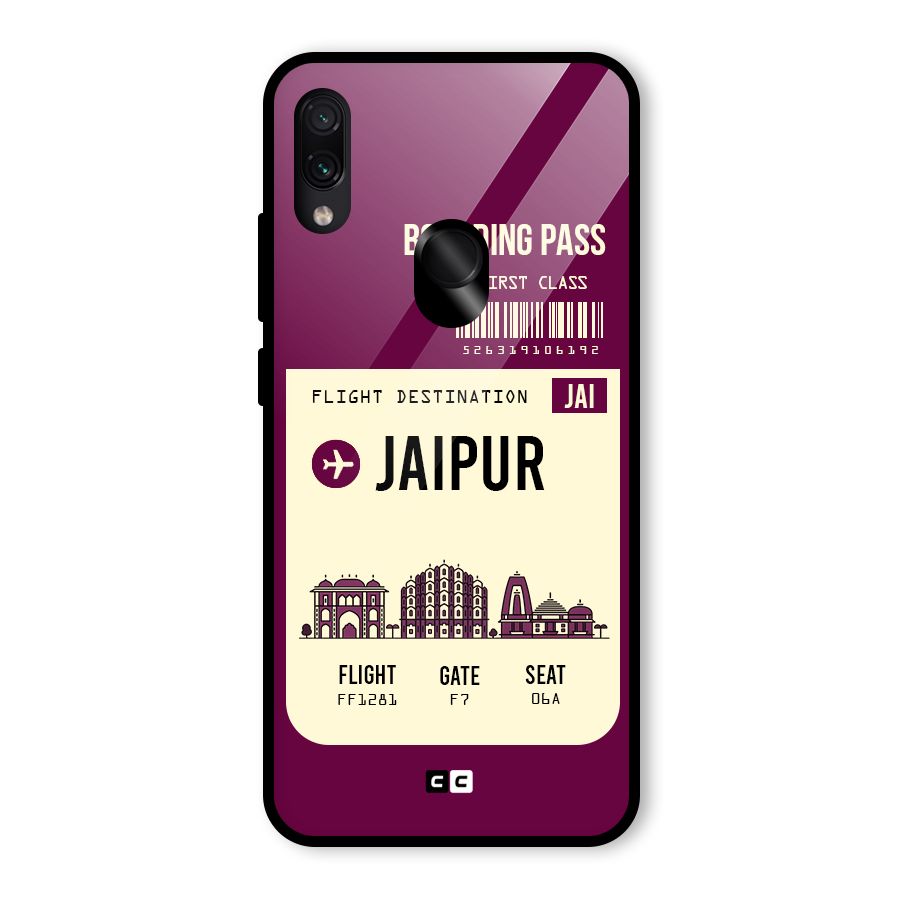 Jaipur Boarding Pass Glass Back Case for Redmi Note 7 Pro
