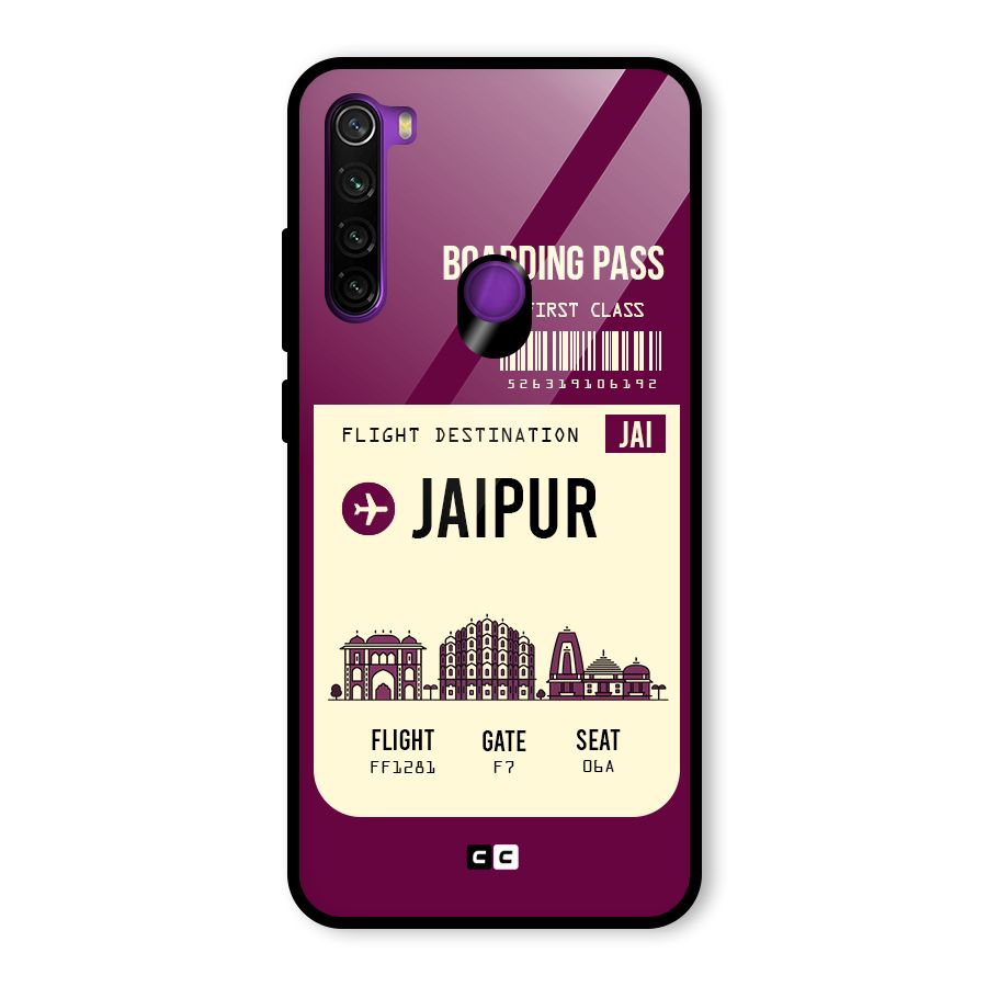 Jaipur Boarding Pass Glass Back Case for Redmi Note 8