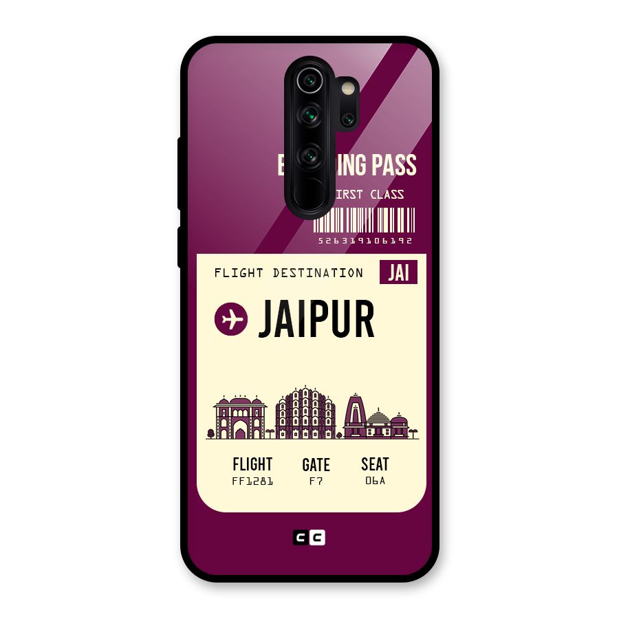 Jaipur Boarding Pass Glass Back Case for Redmi Note 8 Pro