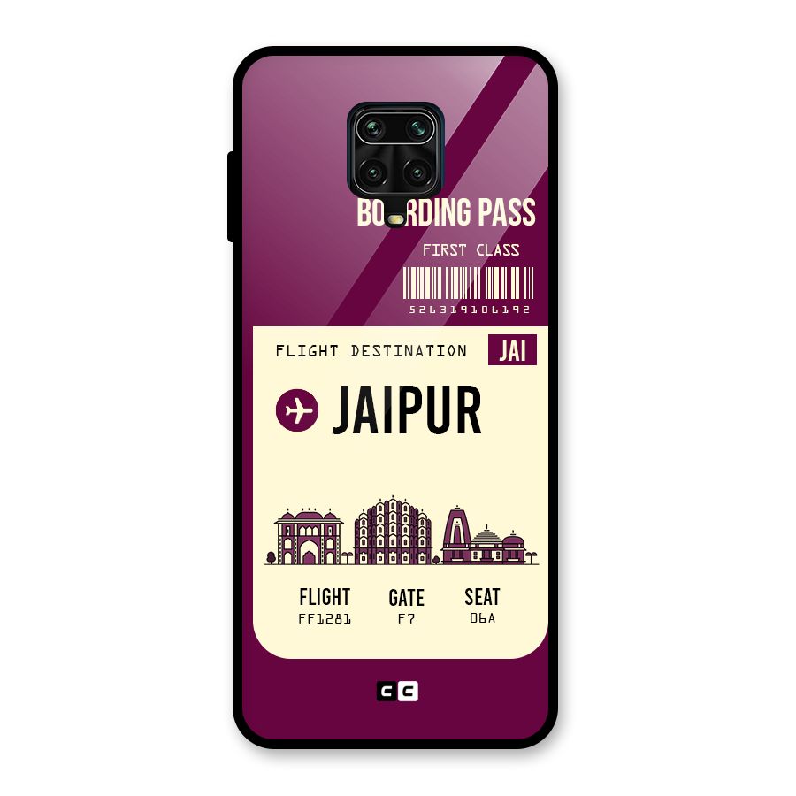 Jaipur Boarding Pass Glass Back Case for Redmi Note 9 Pro Max
