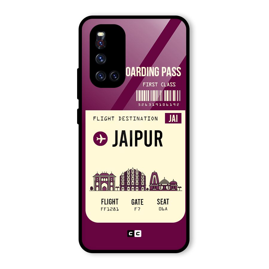 Jaipur Boarding Pass Glass Back Case for Vivo V19
